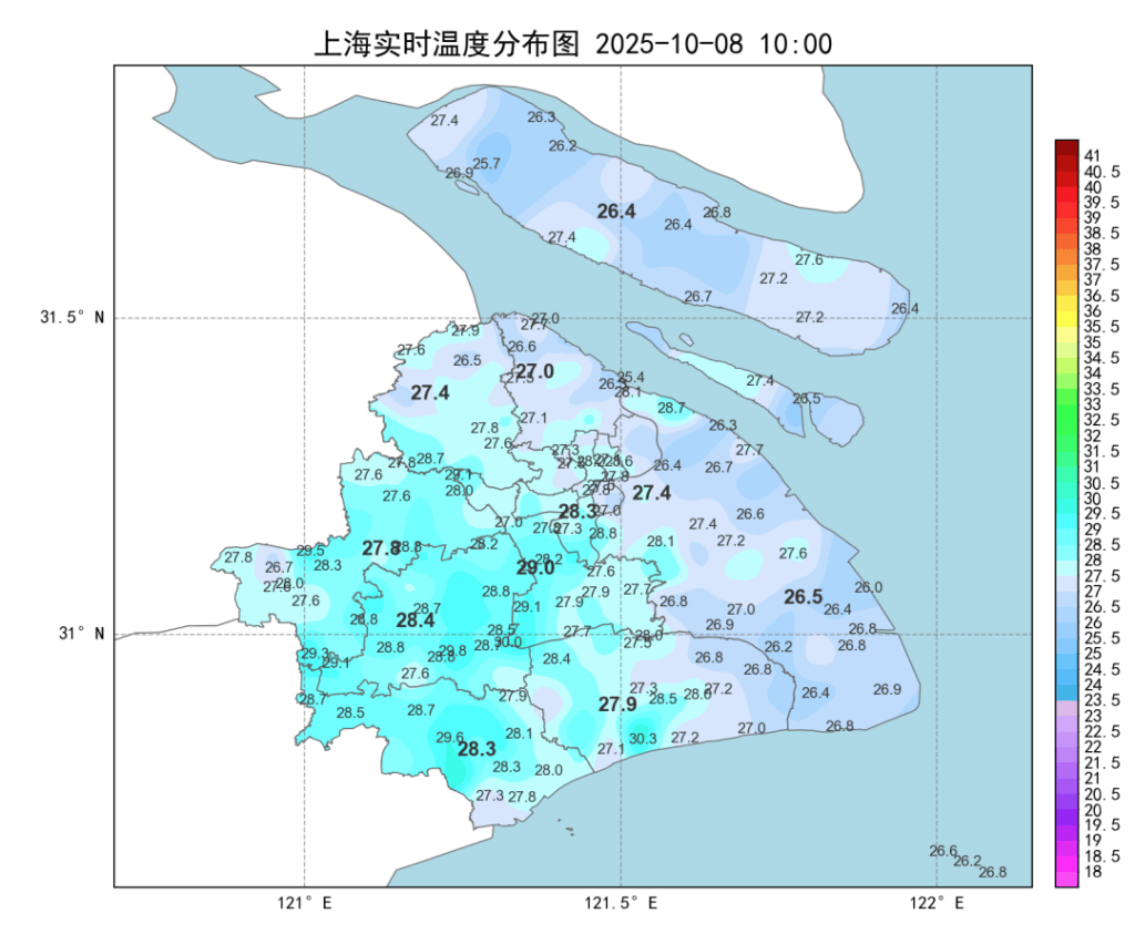 30℃的“寒露” ，上海10月中旬气温依然居高不下